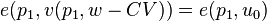 e(p_1,v(p_1,w-CV))=e(p_1,u_0)
