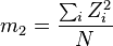 m_2= \frac{\sum_i Z_i^2 }{N}